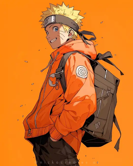 Naruto With Orange Hooiie Bagpack Wallpaper.