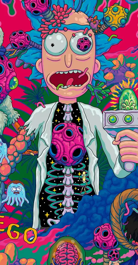 Rick And Morty Colorfull Wallpaper.